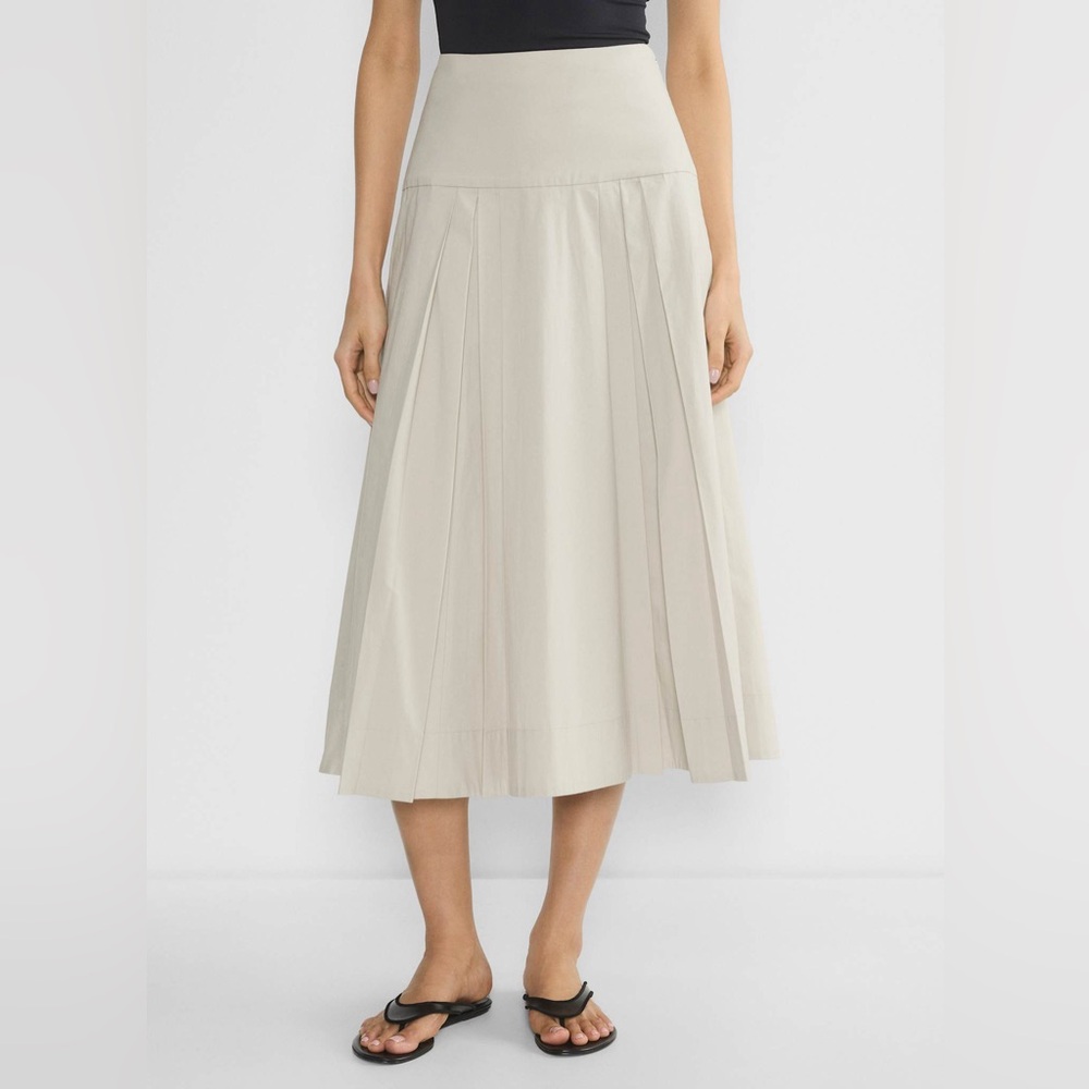 Babaton Artizia Chandelier Poplin High Rise Cotton Poplin Maxi Skirt Matte Pearl - Picture 4 of 15